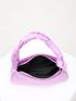 Knot Decor Satin Hobo Bag