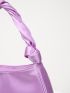 Knot Decor Satin Hobo Bag