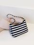 Striped Pattern Shoulder Bag