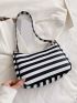 Striped Pattern Shoulder Bag