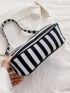 Striped Pattern Shoulder Bag