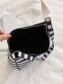 Striped Pattern Shoulder Bag