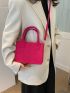 Neon Pink Stitch Square Bag