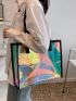 Holographic Double Handle Shoulder Tote Bag