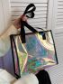 Holographic Double Handle Shoulder Tote Bag