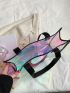 Holographic Double Handle Shoulder Tote Bag