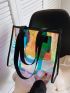 Holographic Double Handle Shoulder Tote Bag