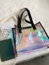 Holographic Double Handle Shoulder Tote Bag