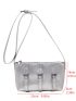 Metallic Buckle Decor Square Bag