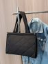 Quilted Detail Shoulder Tote Bag