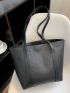 Geometric Embossed Shoulder Tote Bag