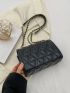 Mini Quilted Pattern Metal & Grommet Eyelet Decor Square Bag