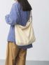 Minimalist Raw Hem Decor Hobo Bag