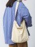 Minimalist Raw Hem Decor Hobo Bag