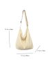 Minimalist Raw Hem Decor Hobo Bag