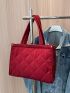 Minimalist Quilted Pattern Shoulder Tote Bag