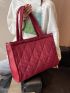 Minimalist Quilted Pattern Shoulder Tote Bag