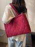 Minimalist Quilted Pattern Shoulder Tote Bag