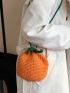 Mini Two Tone Drawstring Design Crochet Bag