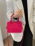 Neon Pink Stitch Square Bag