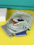 Letter Patch Decor Functional Backpack