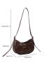 Crocodile Embossed Studded Decor Hobo Bag