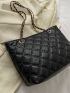 Quilted Chain Shoulder Tote Bag