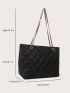 Quilted Chain Shoulder Tote Bag