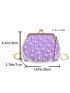 Mini Faux Pearl Decor Kiss Lock Satchel Bag