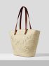 VCAY Plant Graphic Straw Bag