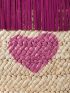 Heart Pattern Fringe Decor Straw Bag