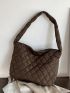 Minimalist Argyle Quilted Hobo Bag