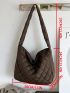 Minimalist Argyle Quilted Hobo Bag