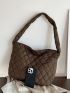 Minimalist Argyle Quilted Hobo Bag