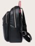 Two Tone Litchi Embossed Functional Backpack