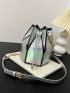 Mini Holographic Drawstring Chain Bucket Bag