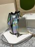 Mini Holographic Drawstring Chain Bucket Bag