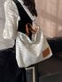 Letter Patch Top Handle Bag