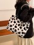 Heart Pattern Fluffy Shoulder Tote Bag