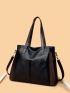 Two Tone Vintage Design Shoulder Tote Bag