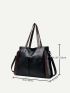 Two Tone Vintage Design Shoulder Tote Bag