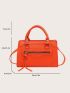 Mini Neon Orange Crocodile Embossed Square Bag