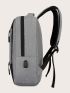 Men Two Tone Charging Port Design Laptop Backpack