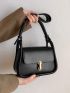 Minimalist Metal Decor Flap Square Bag