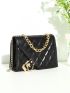 Mini Quilted Pattern Chain Square Bag