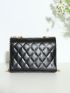 Mini Quilted Pattern Chain Square Bag