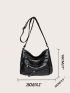 Soft PU Shoulder Bag, Fashion Large Capacity Crossbody Purse With Multi Pockets For Women Minimalist Zip Front Hobo Bag