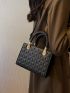 Mini Quilted Detail Double Handle Square Bag