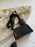 Stitch Detail Flap Square Bag With Coin Purse