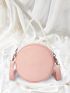 Mini Angel & Floral Pattern Faux Pearl Beaded Circle Bag